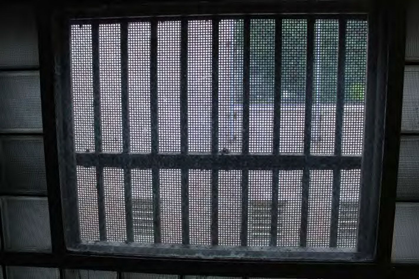 South cell block hallway, where the south wall is separating from the main structure.