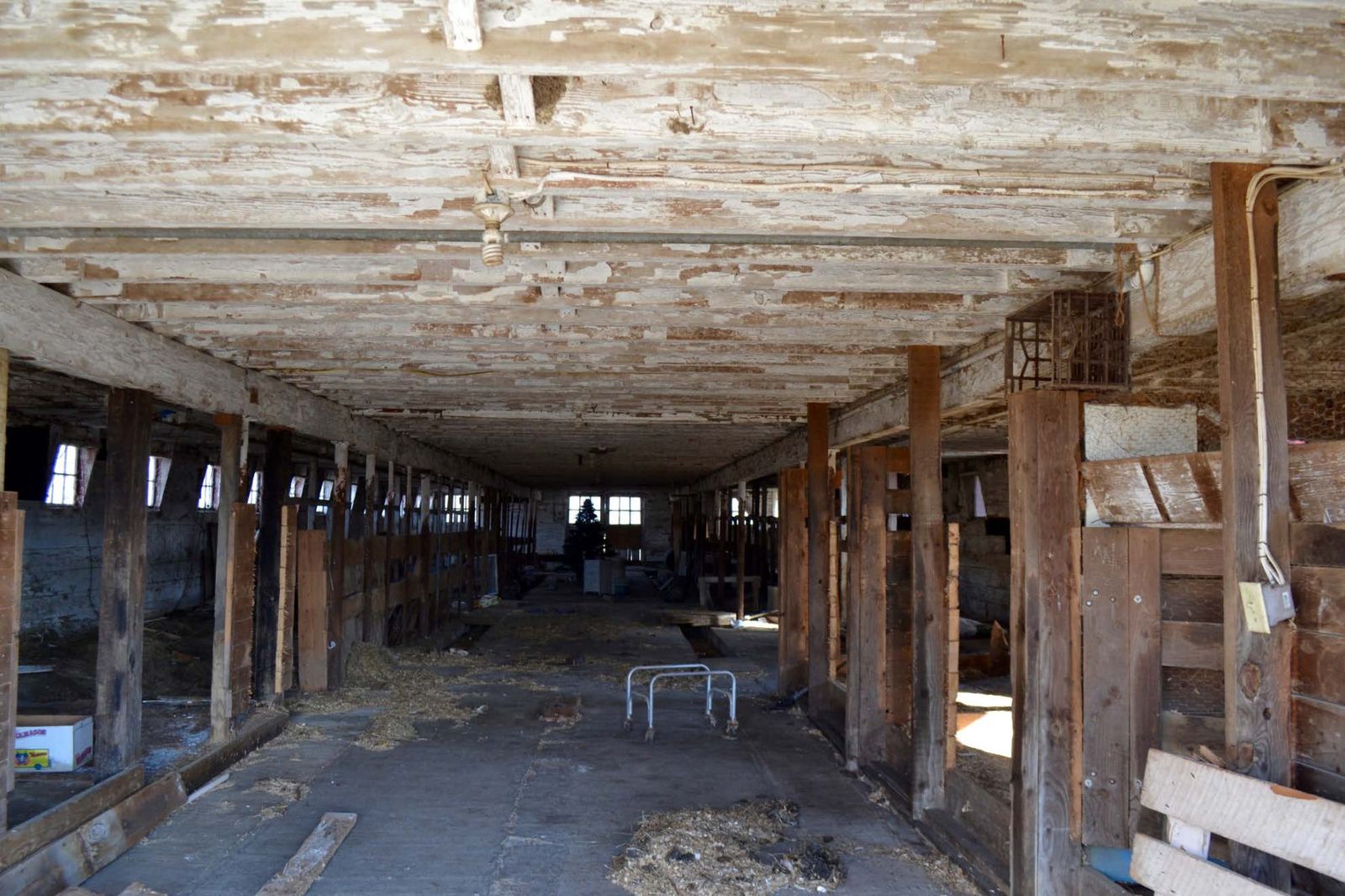 Interior of the main barn, first floor.